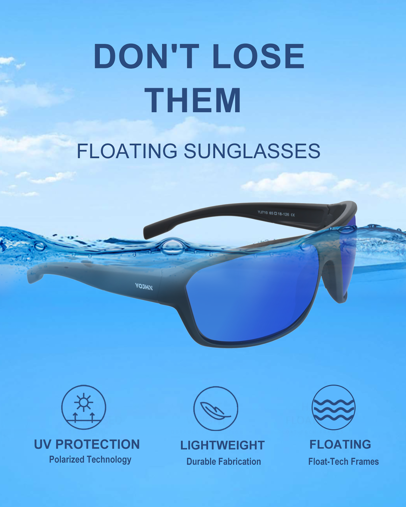 Poarized Floating Fishing Sunglasses for Men Women YJ777